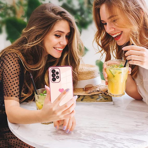 Etui do Samsung Galaxy A13 4G, Electro heart, różowe rose gold