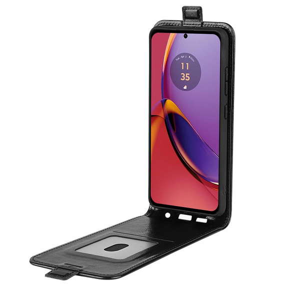 Etui z klapką do Motorola Moto G84, Flip, czarne