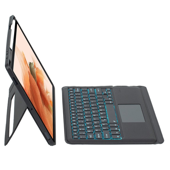 Etui z podświetlaną klawiaturą bluetooth do Samsung Galaxy S9+ / S9 FE+ / S10+ Plus, czarne