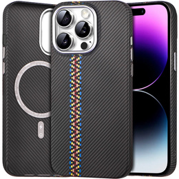 Etui do iPhone 14 Pro Max, Carbon Fiber MagSafe, czarne