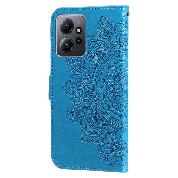 Etui z klapką do Xiaomi Redmi Note 12 4G, Mandala Flower, niebieskie