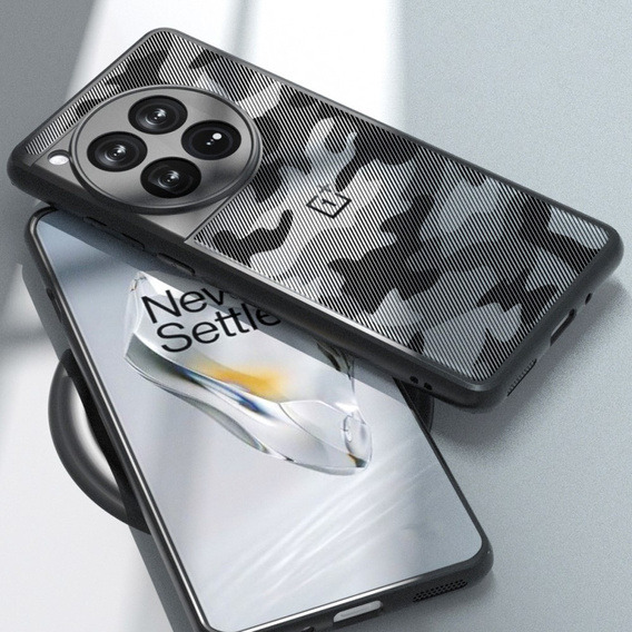 Etui IBMRS Artistic Camouflage do OnePlus 12 5G – Wytrzymała Ochrona w Stylu Militarnym - czarne