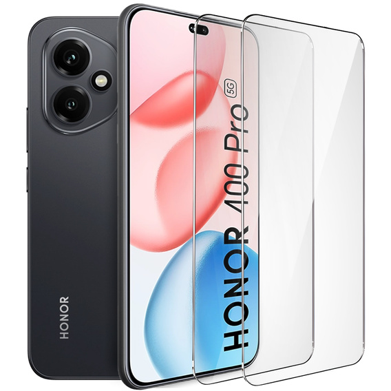 2x Szkło Hartowane do Honor 400 5G, ERBORD 9H Hard Glass, szybka