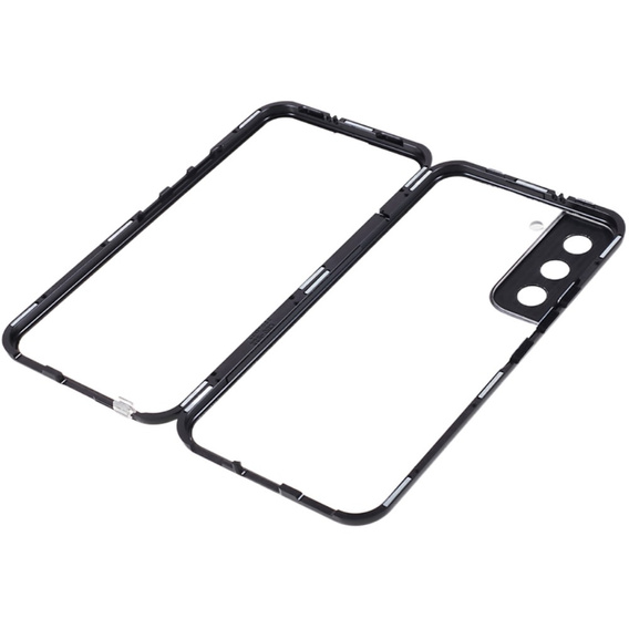 Etui do Samsung Galaxy S22, Magnetic Dual Glass, czarne