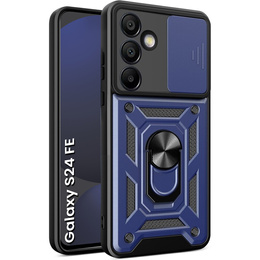 Etui pancerne do Samsung Galaxy S24 FE, CamShield Slide, niebieskie