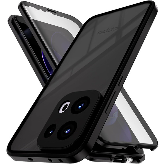 Etui do Oppo Reno 13, Magnetic Dual Glass, czarne