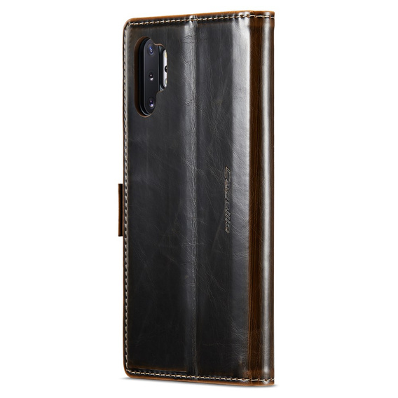 Etui z klapką CASEME do Samsung Galaxy Note 10 Plus, Waxy Textured, kawowe