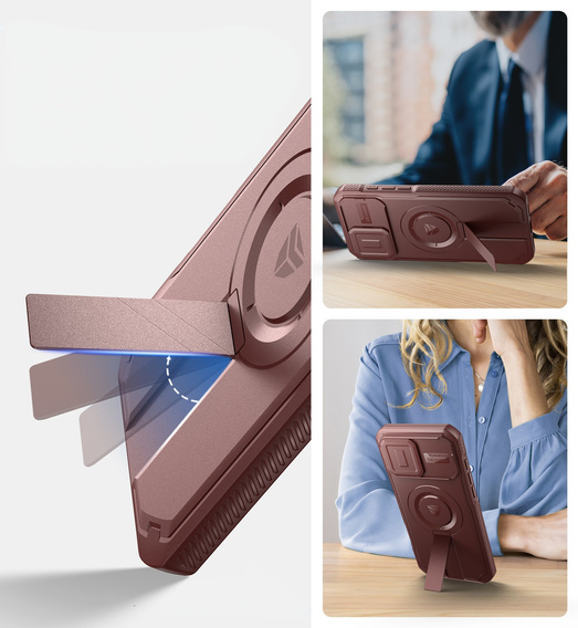 Etui Dexnor MagSafe do iPhone 16 Pro Max magnetyczne z przesuwaną osłoną aparatu – czerwone