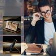 Etui CASEME do Samsung Galaxy S22 Ultra, Leather Wallet Case, brązowe