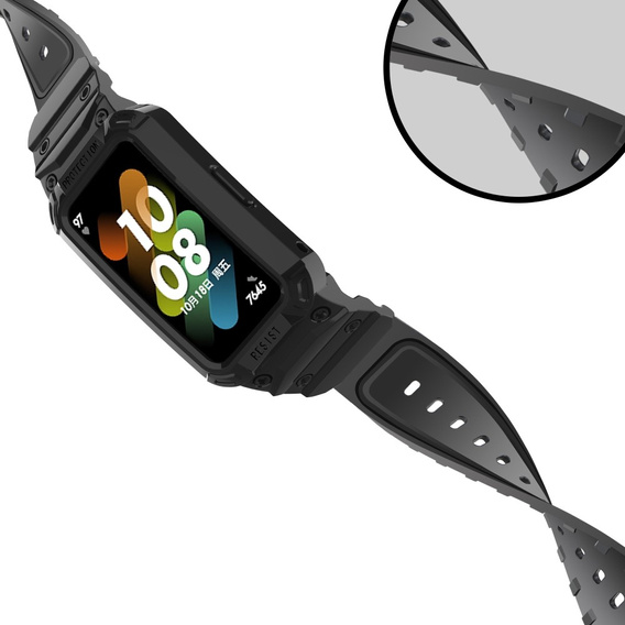 Pasek z Etui do Huawei Band 6 / Huawei Band 7, Czarny