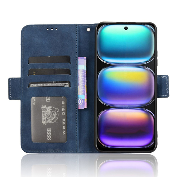 Etui z klapką do Infinix Hot 50 4G, Card Slot, granatowe