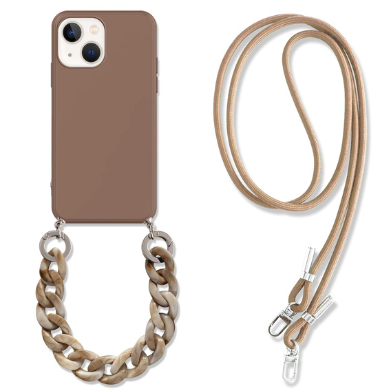 Etui INS Crossbody do iPhone 13, Brązowe