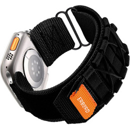 Pasek Nylonowy ERBORD Runner do Apple Watch 1/2/3/4/5/6/7/8/9/10/11/SE Ultra 1/2/3 42/44/45/46/49mm, Czarny