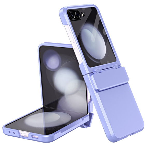 Etui do Samsung Galaxy Z Flip7 FE / Z Flip6, PC Case, ze szkłem, fioletowe