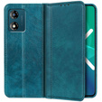 Etui z klapką do Motorola Moto E13, Split Leather, zielone