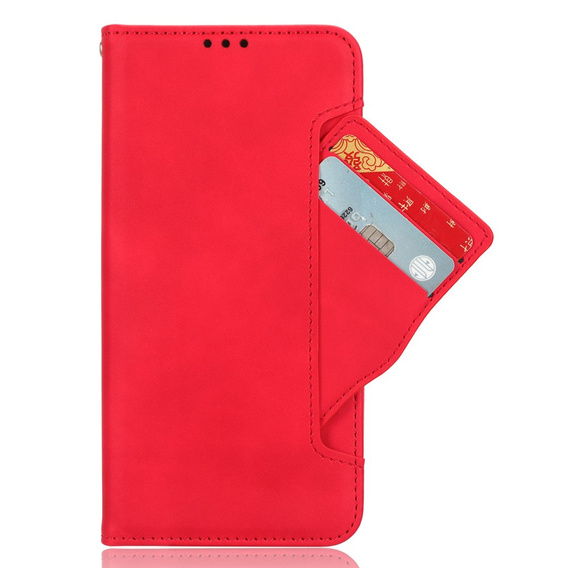 Etui z klapką do Samsung Galaxy A17 5G, Card Slot, czerwone