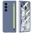 Etui do Samsung Galaxy Z Fold6 5G, ze szkłem i rysikiem, niebieskie / zielone