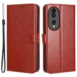 Etui z klapką do Honor 70 5G, Crazy Horse Wallet, brązowe