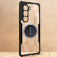 Etui do Infinix Hot 50 Pro 4G, z blaszką magnetyczne, przezroczyste / czarne