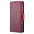 Etui do Oppo Reno 14 F / 14 FS, ERBORD Glossy Litchi, portfel z klapką, czerwone