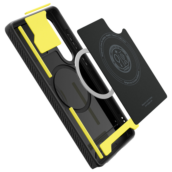 Etui Spigen do Samsung Galaxy S25 Ultra, Rugged Armor do MagSafe, czarne + Szkło Hartowane 9H