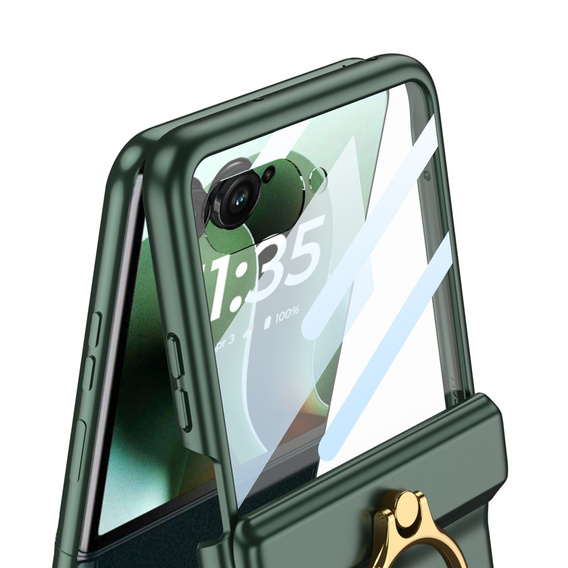 Etui GKK z podstawką i ochroną zawiasu do Motorola Razr 60 Ultra 5G – zielone