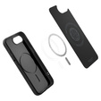 Etui Spigen do iPhone 16E, MagSafe, Liquid Air, czarne + Szkło Hartowane 9H