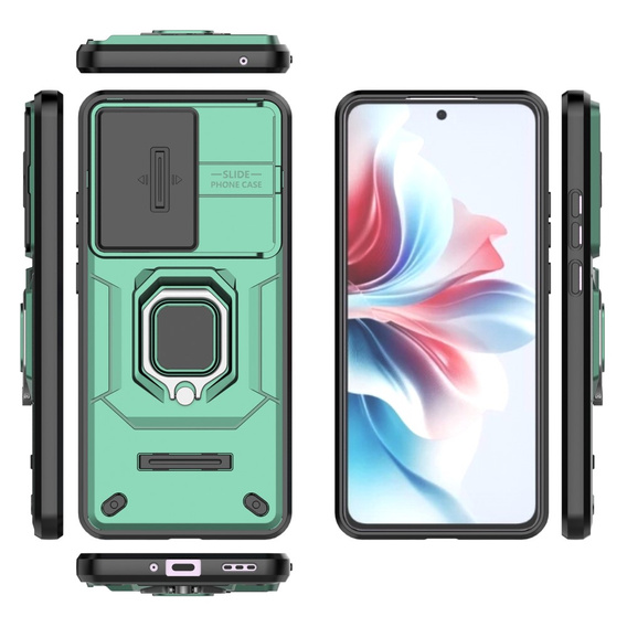 Etui do Oppo Reno 11F 5G, KickStand Camera Lens, zielone