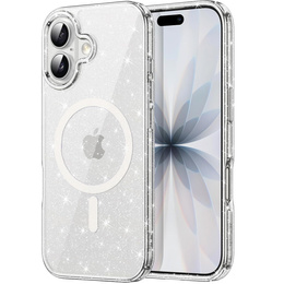 Etui do iPhone 17, do MagSafe, brokatowe, przezroczyste