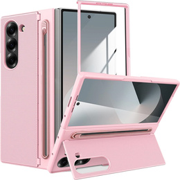 Etui do Samsung Galaxy Z Fold7 5G ze szkłem, z miejscem na rysik – różowe