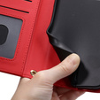Etui z klapką do iPhone 16, Rhombus Crossbody Leather, czerwone