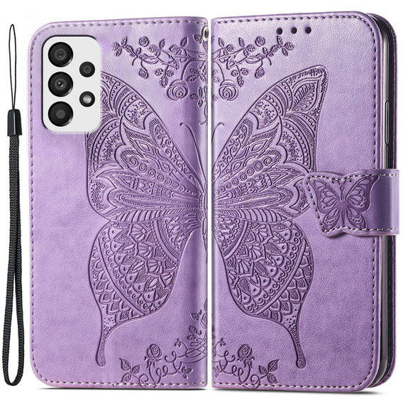 Etui z klapką do Samsung Galaxy A33 5G, Butterfly, fioletowe