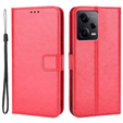 Etui z klapką do Xiaomi Redmi Note 12 Pro+ 5G, Crazy Horse Wallet, czerwone