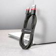 Baseus kabel Cafule USB - USB-C 0,5 m 3A - czerwono-czarny