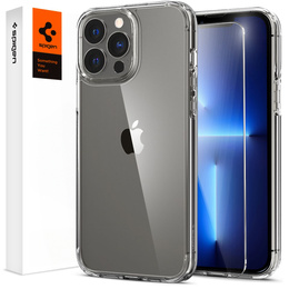Etui Spigen do iPhone 13 Pro, Ultra Hybrid, Crystal Clear, przezroczyste + szkło