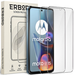 2x Szkło Hartowane do Motorola Moto E15 / G05 / G15 / G15 Power, ERBORD 9H Hard Glass, szybka