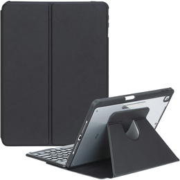 Etui z klawiaturą do iPad 11" 2025 A16 (11 gen.) / iPad 10.9" 2022 (10 gen.), Rotary 360° Leather, czarne