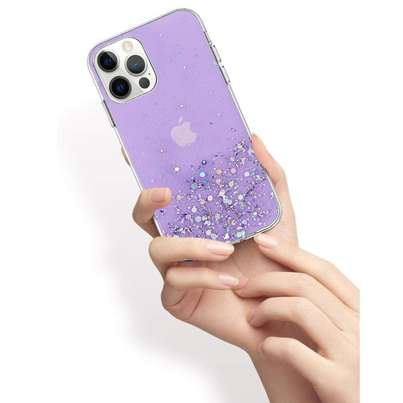 Etui do iPhone 13 Pro, Glittery, fioletowe