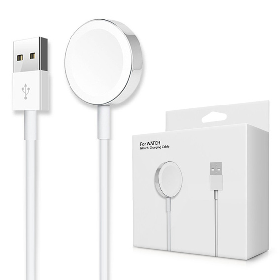 Ładowarka magnetyczna do zegarków Apple Watch, Biała