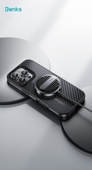 Etui Benks Montage Magnetic Armor Air Kevlar (600D/1500D) MF65 do iPhone 16 Pro – czarny