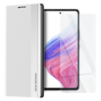 Zestaw Etui Side Magnetic do Samsung Galaxy A53 5G, Białe + szkło