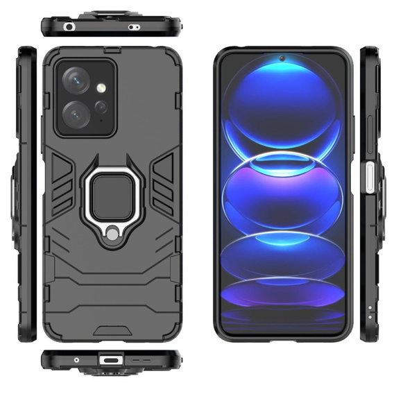 Etui do Xiaomi Redmi Note 12 4G, Kickstand Ring, czarne