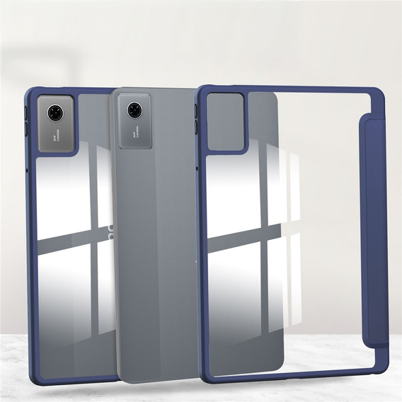 Etui z przezroczystym tyłem i miejscem na rysik do Lenovo Idea Tab 11" / Tab K11 11" (2 gen.), granatowe