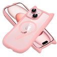 Etui do iPhone 15, do MagSafe, Cute Cat, różowe + Szkło na ekran