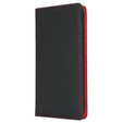 Etui z klapką do Samsung Galaxy S25, Litchi Skin Grain, czarne