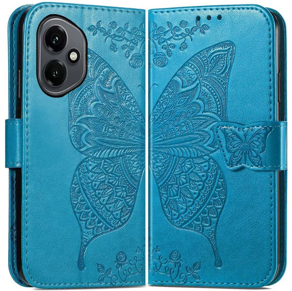 Etui z klapką do Honor 400 5G, Butterfly, niebieskie