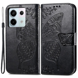 Etui z klapką do Xiaomi Redmi Note 13 Pro 5G, Butterfly, czarne