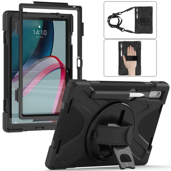 Etui pancerne do Lenovo Tab P11 Pro Gen 2 TB132FU TB132XU 11.2", ochronne 360 z miejscem na rysik, Czarne