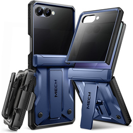 Etui do Samsung Galaxy Z Flip 7, Tongate MECH z klipsem, niebieskie