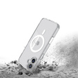 Etui ERBORD z MagSafe do iPhone 16, aktywny przycisk, przezroczyste + Szkło hartowane